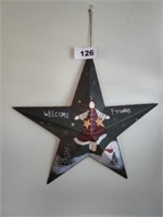22" METAL STAR WELCOME FRIENDS CHRISTMAS STAR