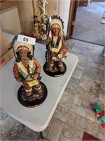 (2) Goldenseal Collection Native American Figurine