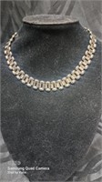 Ladies silver tone choker necklace