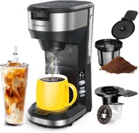 Hot and Iced Coffee Maker for K Cups and Ground Co