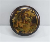 Wooden Hand Painted Trinket Box 3.5"