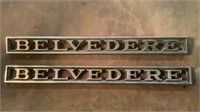 (2) Vintage Plymouth Belvedere Car Badges Logo