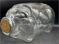 Glass Pig Jar Large Piggy Bank 18.5” with ‘This