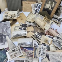 Large Lot of Old Photos w/ Postcards