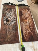 Zebra and giraffe tapestries