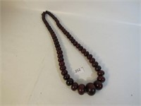 Amber Bead Necklace - 22" Long