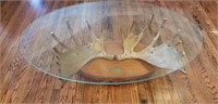 Awesome Vintage Moose Antler Custom Coffee Table