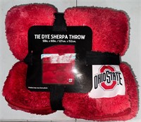 Ohio State Tye Dye Sherpa Throw 50” x 60”