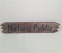 "Notary Public" Wooden Sign