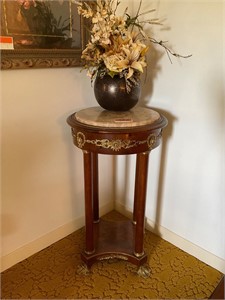Neoclassic Marble Top Accent Table
