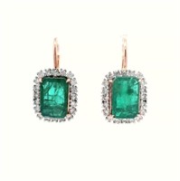 14ct R/G Emerald 5.00ct earrings