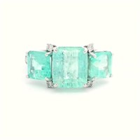 14ct W/G Colombian Emerald ring