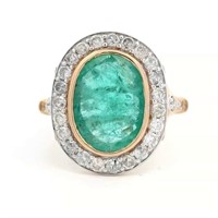 14ct Y/W/G Emerald ring