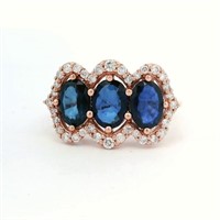 14ct R/G Ceylon Sapphire 2.91ct ring