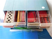 PLASTIC STORAGE BOX WITH CONTENTS - VARIOUS