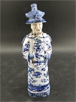 Vintage Chinese porcelain figurine man, 11" tall