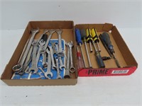 2 Trays of Wrenches, Nut Drivers, Assorted Tools