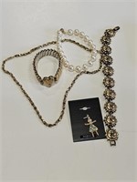 Gold Toned Necklace, Bracelet, Pendant, etc