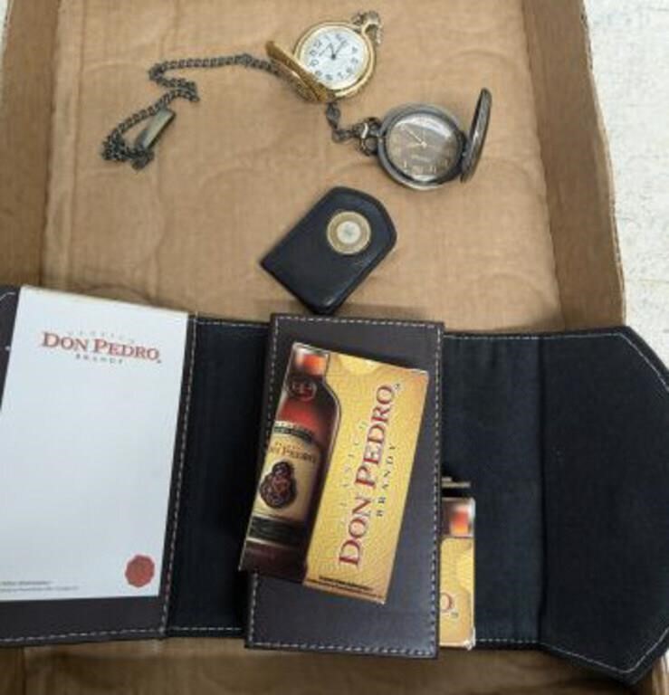 POCKET WATCHES, MONEY CLIP, CARDS