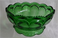 EPAG Forest Green Glass Footed Bowl 6"