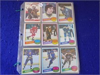 2 Sheets O-Pee-Chee Hockey Cards 1980 & 1985