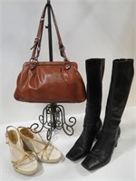 Demoni Leather purse, Banana Republic Sandles &