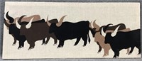 Vintage Linen Bull Artwork