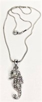 Sterling Silver Seahorse Necklace NEW