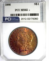 1886 Morgan PCI MS65+ Vibrant Color