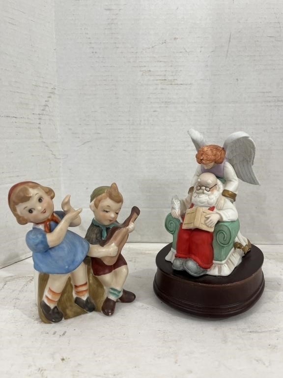 1956 Hummel Wallpocket, (2) Musical figurines