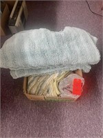 Box lot assorted throw rugs