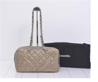 CHANEL Rum Bowling Bronze Chain Bag