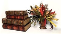 Hidden Book Boxes & Floral Arrangement in