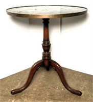 Asian Round Accent Table with Detailed Design on