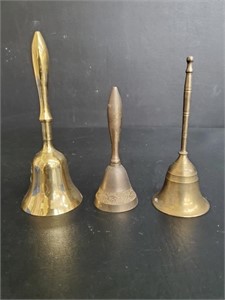 3 Vintage Brass bells