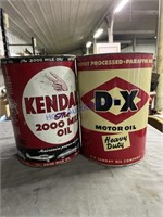 KENDALL, DX 5-QUART OIL CANS, NO TOPS