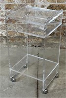 Mid Century Lucite Rolling Side Table