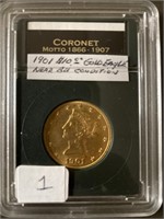 1901 $10 GOLD EAGLE CORONET COIN