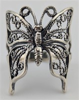 Vintage Sterling Filigree Butterfly Ring 
Nice
