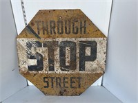 Metal sign: through street stop