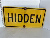 Metal sign: hidden