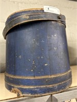 Primitive Blue Painted Firkin