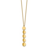 14 Kt Five Circle Drop Modern Design Necklace