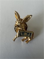 Vintage Donkey Pin Presidential Lyndon B Johnson C