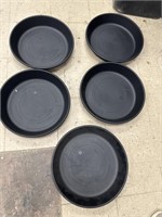 Lot of 5 Plastic Deep Saucers for 12in Pots