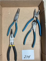 Needle nose pliers, and side cuts