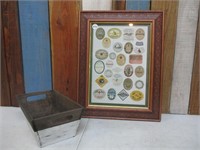 Framed Guiness Labels 16x20 & Wood Crate