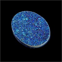 Genuine 20x15mm Mystic Peacock Blue Drusy Quartz