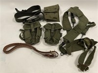 Lot Of Vintage US Military Ammo Pouches / Straps