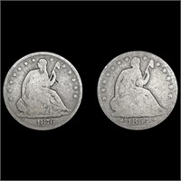 [2] Seated Lib Half Dollars [1854, 1876] NICELY